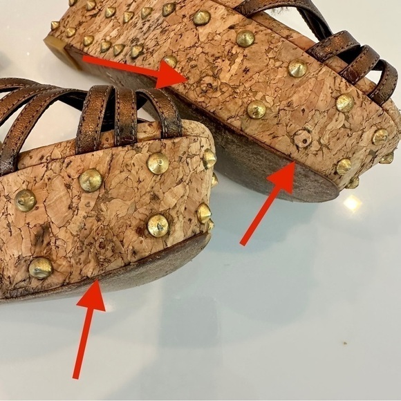 Gucci Studded Cecyl Leather Wedges - Picture 11 of 16